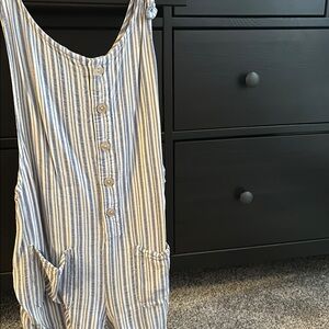 Striped Button-Down Romper